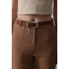 Kemerli Havuç Pantolon - Taba