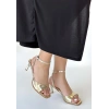 Lenya Gold Rugan Topuklu Ayakkabı