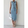 Meldia Jean Sıfır Kollu Elbise
