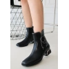Melina Siyah Cilt Topuklu Bot