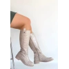 Metta Bej Cilt Desenli Çizme