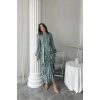 Mint Uzun Volanlı Elbise