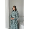 Mint Uzun Volanlı Elbise