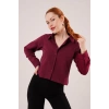 Ön Dikiş Detaylı Bordo Gömlek