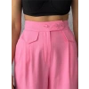 PANTOLON KAPALI CEP 3 DÜĞME DETAYLI - Pembe