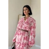 Pembe Biye Detaylı Elbise