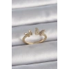 Pirinç Gold Renk Ayarlanabilir Zirkon Taşlı Kelebek Model Kadın Yüzük