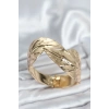 Pirinç Gold Renk Yaprak Model Kadın Bileklik
