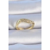 Pirinç Gold Renk Zirkon Taşlı Kadın Yüzük