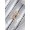 Pirinç Gold Renk Zirkon Taşlı Kadın Yüzük