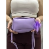 Ponpon mor cilt çanta