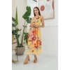 Sarı Çiçek Desenli Yazlık Elbise
