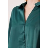 Saten Crop Model Yeşil Gömlek