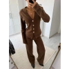 Selanik Kumaş Ön Düğmeli Ceket Çımalı PantolunTakım