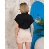 Sıfır kollu bağlamalı crop gömlek siyah s255359