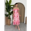 ŞİFON KUMAŞ DİJİTAL DESEN BASKILI ELBİSE
