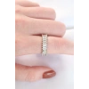 Sıralı Baget Taşlı Silver Renk Ayarlanabilir Yüzük
