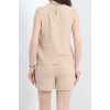 Şortlu Ayrobin takım bej
