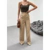 Trio Arka Bel Lasti̇k Detayli Palazzo Pantolon