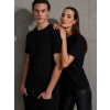 Unisex Kısa Kollu Bisiklet Yaka Basic Viskon Bluz