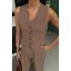Yelek Ve Pantolon Çizgili Double Takım 10017