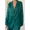 Zümrüt Saten Ceket Ve Pantolon Takım
