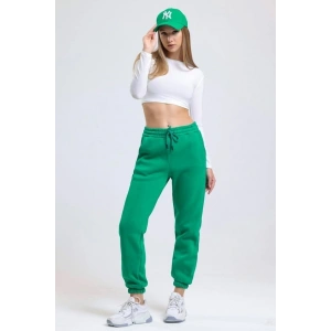 3 iplik şardonlu paça lastikli eşofman yeşil is001