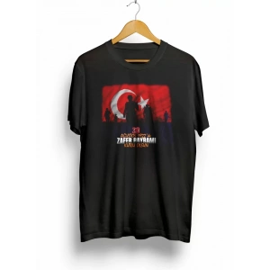 30 Ağustos Atatürk Baskılı T-shirt - Siyah