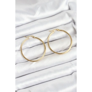 316L Çelik Gold Renk 35 mm Halka Kadın Küpe