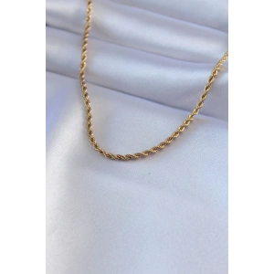 316L Çelik Gold Renk Burgu Model 45 cm Kadın Kolye