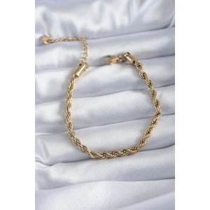 316L Çelik Gold Renk Burgu Model Kadın Bileklik