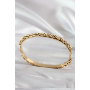 316L Çelik Gold Renk Burgu Zincir Model Kadın Kelepçe