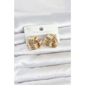 316L Çelik Gold Renk Sarmal Model Kadın Küpe