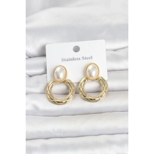 316L Çelik Gold Renk Vintage Model Kadın Küpe