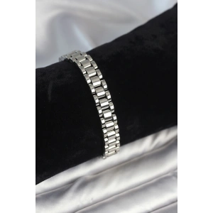 316L Çelik Gümüş Renk 9 mm Kalınlık Erkek Bileklik