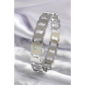 316L Çelik Gümüş Renk Geçme Halka Model Kadın Kelepçe