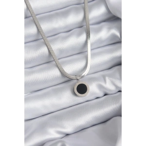 316L Çelik Gümüş Renk İtalyan Zincir Model İşleme Detay Kadın Kolye