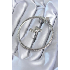 316L Çelik Gümüş Renk Sarmal Model Erkek Bileklik Yüzük Kombini