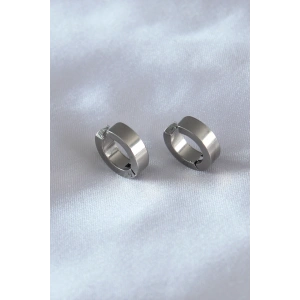 316L Çelik Gümüş Renk Sıkıştırmalı Erkek Küpe