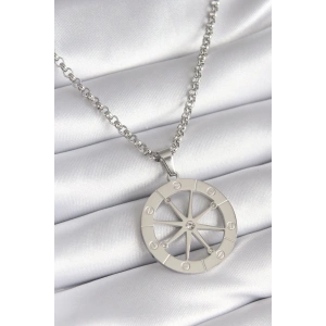 316L Çelik Gümüş Renk Zirkon Taşlı Rüya Kapanı Model İşeme Detay Kadın Kolye