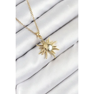 316L Çelik Güneş Model Gold Renk Kadın Kolye