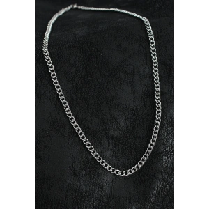 316L Çelik Klasik Oval Zincir Model Gümüş Renk Erkek Kolye