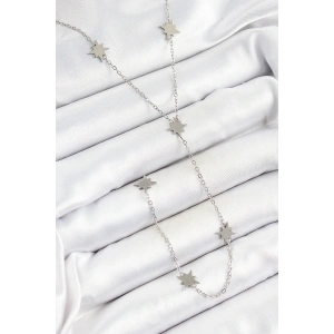 316L Çelik Kutup Yıldızı Figürlü Y Model Gümüş Renk Kadın Kolye