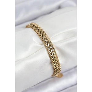 316L Çelik Örme Zincir Model Gold Renk Kadın Bileklik