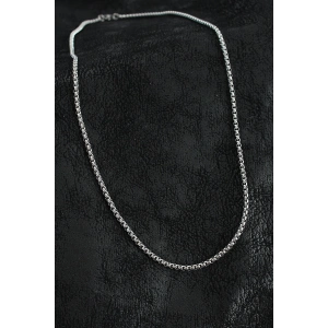 316L Çelik Örme Zincir Model Gümüş Renk Erkek Kolye