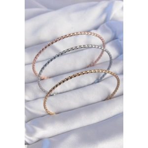 316L Çelik Renkli İnce Burgu Model Ajda Bilezik Seti