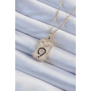 316L Çelik Zincir Altın Renk Zirkon Taşlı Minimal Papatya Figürlü Tarot Kolye