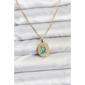 316L Çelik Zincir Gold Renk Shark Figür Kadın Kolye