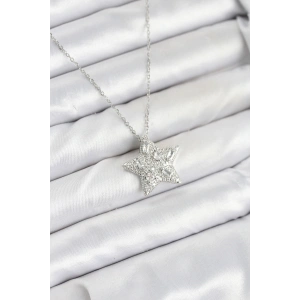 316L Çelik Zincir Gümüş Renk Yıldız Model Kadın Kolye