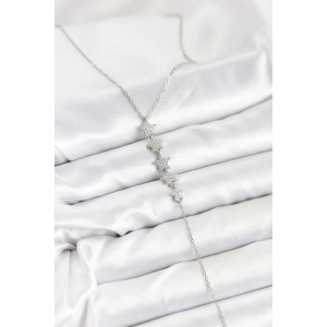 316L Çelik Zincir Gümüş Renk Yıldız Model Y Kolye